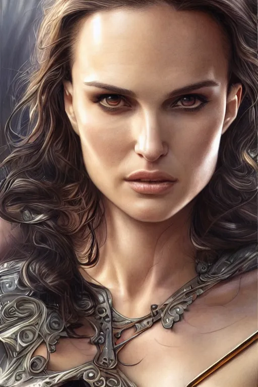 Image similar to muscled Natalie Portman as a ruggedly handsome hero, intricate, elegant, highly detailed, centered, digital painting, artstation, concept art, smooth, sharp focus, illustration, art by artgerm and donato giancola and Joseph Christian Leyendecker, Ross Tran, WLOP