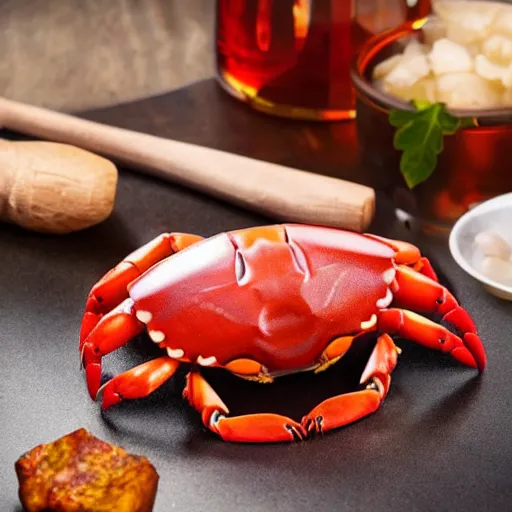 Image similar to (((((((( + product photo of crab in the shape of a hammer + concept : 8K UHD + !!!!!!