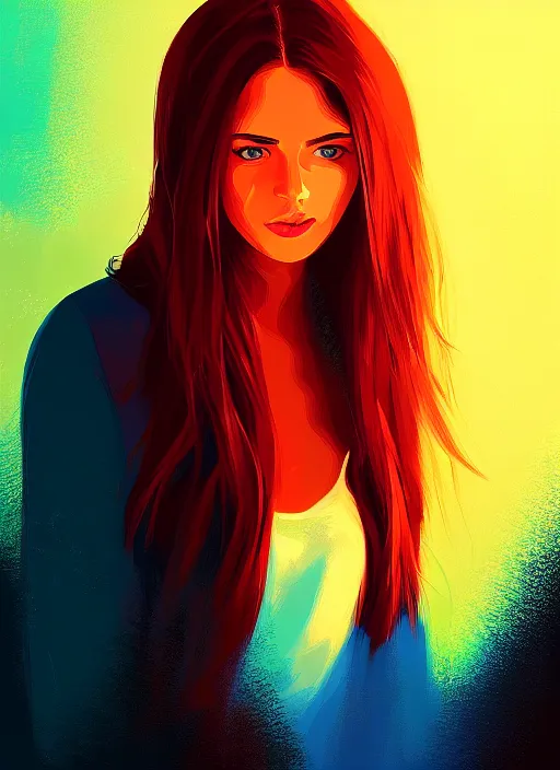 Prompt: a portrait of a pretty young lady by alena aenami