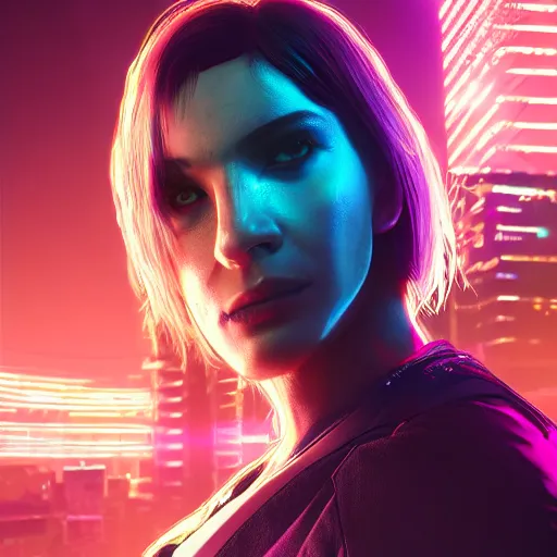 Image similar to elliot page portrait, cyberpunk 2 0 7 7, cyberpunk judy alvarez, photorealistic, ultra detailed, neon, octane, bokeh, cinematic lighting, cyber, cyberpunk city, studio quality, feature, scars, cyberface, 8 k