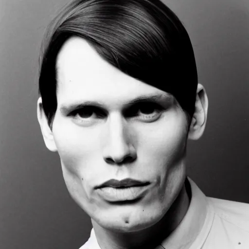 Image similar to A photograph portrait of Jerma985 with short-medium length hair a combover wearing early 1970s menswear in the early 1970s, taken in the early 1970s, grainy, taken on a 1970s Polaroid Camera, realistic, hyperrealistic, very realistic, highly detailed, very detailed, extremely detailed, detailed, digital art, trending on artstation, colorized photo