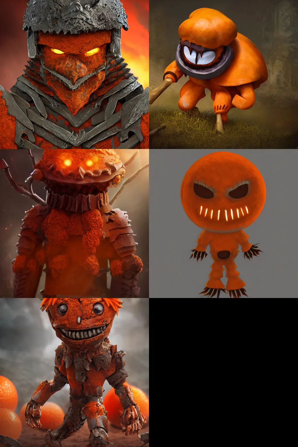 Prompt: An orange Brownie spirit, childlike, small, armored, guardian of the graveyard, 4k realistic, ultra fine detail, ultra high resolution