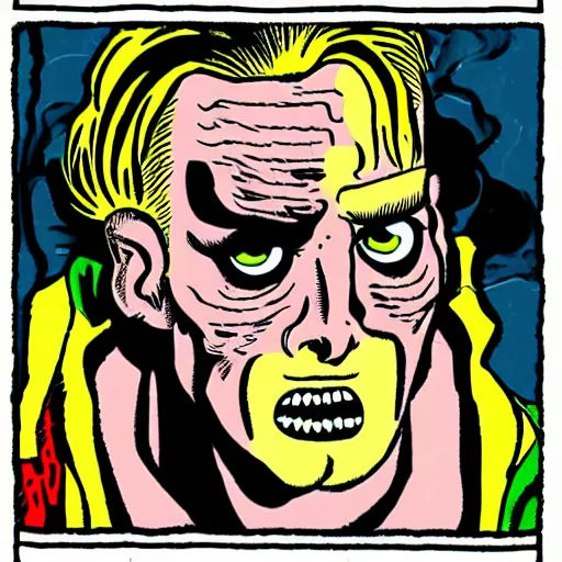 Image similar to Mutant boy covered in painful pimples, by Rob Zombie and Roy Lichtenstein