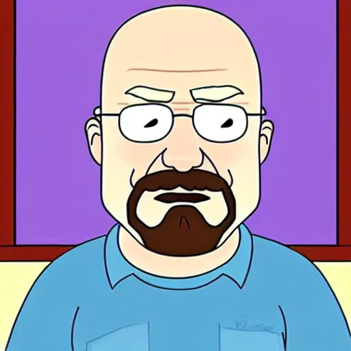 Prompt: Walter White in the style of Family Guy, cartoon