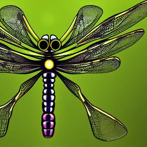 Prompt: the alien cosmic dragonfly looks into your eyes with its eyes at the end of all of time and space and life