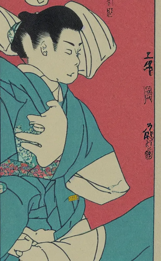Image similar to by akio watanabe, manga art, the soft curtain of a japanese theatre in spring, trading card front, sun in the background