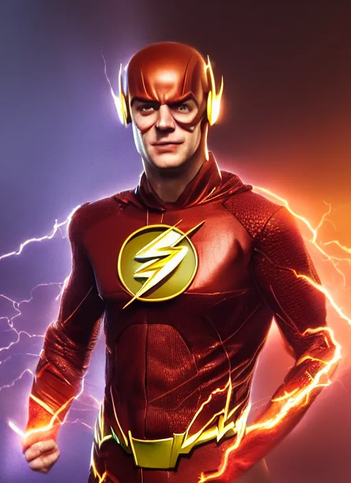 Prompt: An epic fantasy comic book style portrait painting of Henry Cavill as ‘The Flash’, Unreal 5, DAZ, hyperrealistic, octane render, cosplay, RPG portrait, dynamic lighting