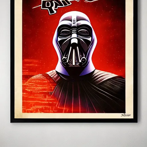 Image similar to poster of darth squidward