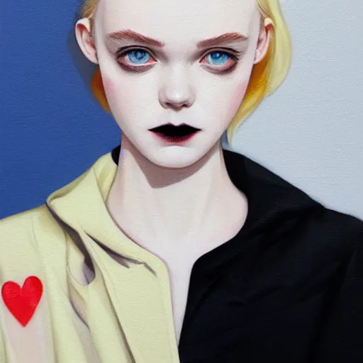 Image similar to Elle Fanning in Vampire Masquerade picture by Sachin Teng, asymmetrical, dark vibes, Realistic Painting , Organic painting, Matte Painting, geometric shapes, hard edges, graffiti, street art:2 by Sachin Teng:4