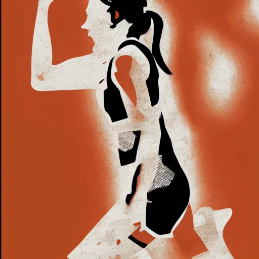 Prompt: athlete lifestyle runner in studio, commercial art, warm tones