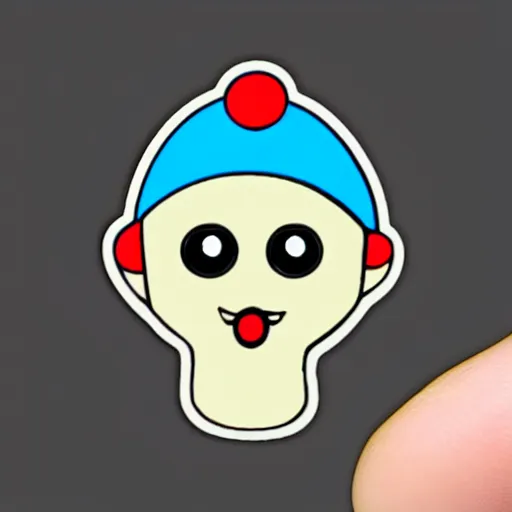 Image similar to anthropomorphic mushroom, sticker,