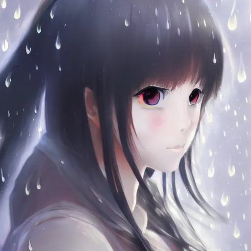 portrait of a girl who cry for rain, anime fantasy | Stable Diffusion ...
