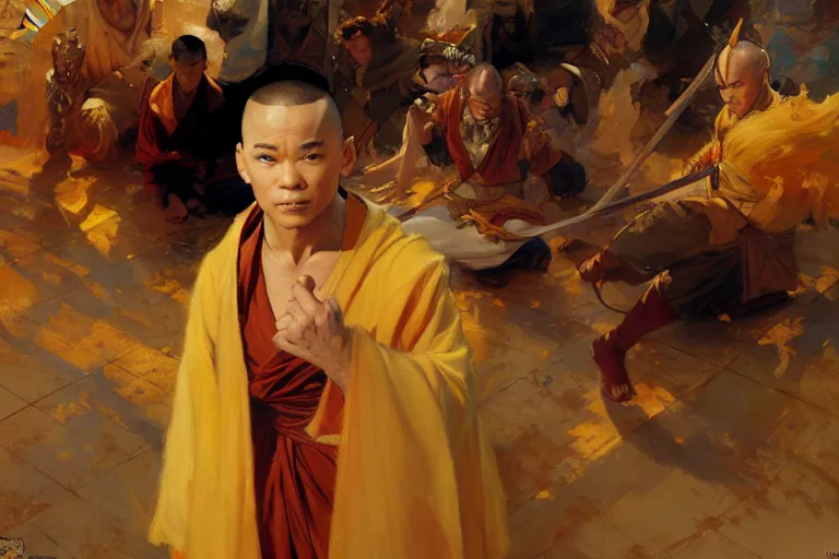 Image similar to the last airbender, painting by gaston bussiere, craig mullins, j. c. leyendecker