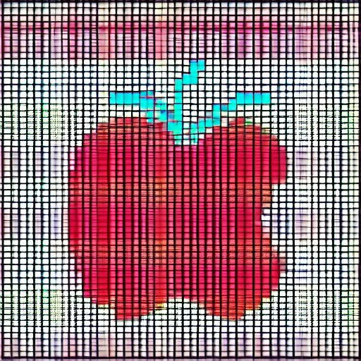 Image similar to pixel art of a apple