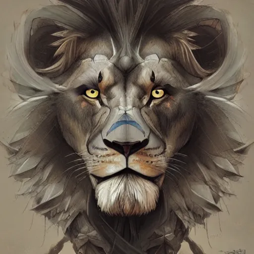 Prompt: lion as an samurai, backround dark, highly detailed, digital illustration, trending in artstation, modern painting, smooth, sharp focus, intricate, by peter mohrbacher