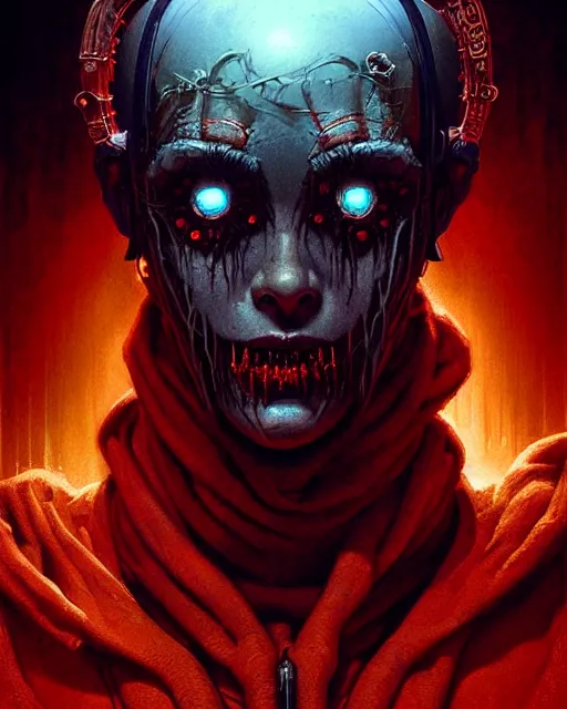 Image similar to sojourn from overwatch, character portrait, portrait, close up, concept art, intricate details, highly detailed, horror poster, horror, vintage horror art, realistic, terrifying, in the style of michael whelan, beksinski, and gustave dore