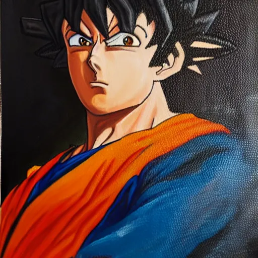 Prompt: oil painting of Goku posing as napoleon