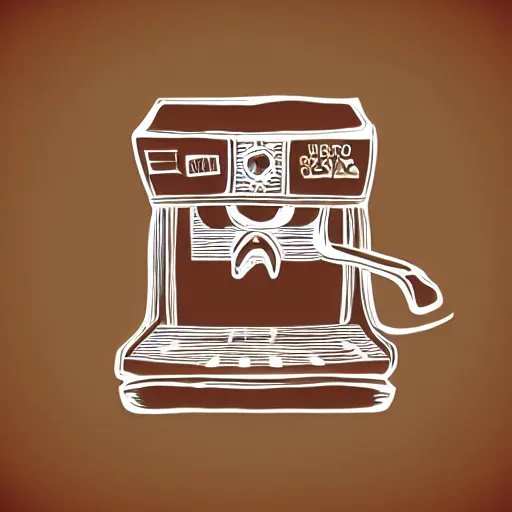 Image similar to espresso machine, coffee, hand drawn, engraved vector, by alexanderpokusay