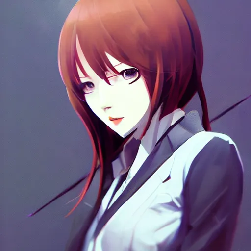 Image similar to kurisu makise, elegant, ultra highly detailed, digital painting, smooth, sharp focus, artstation, art by Ina Wong, by Bo Chen, by ilya kuvshinov