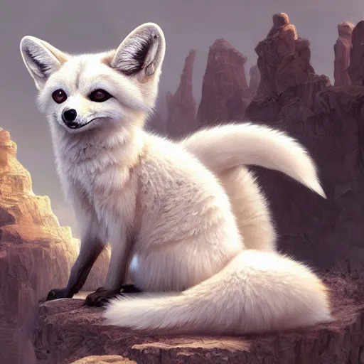 Prompt: Arctic Fennec Fox, intricate, highly detailed, digital painting, artstation, concept art, smooth, sharp focus, illustration, Unreal Engine 5, 8K, art by artgerm and greg rutkowski and alphonse mucha