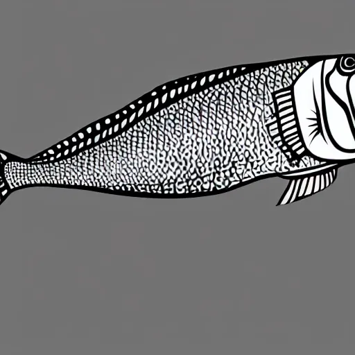 Prompt: halibut fish in formline art style native american