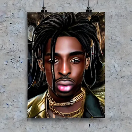 Image similar to playboi carti in futuristic steampunk style digital art 4 k the detailed super realistic