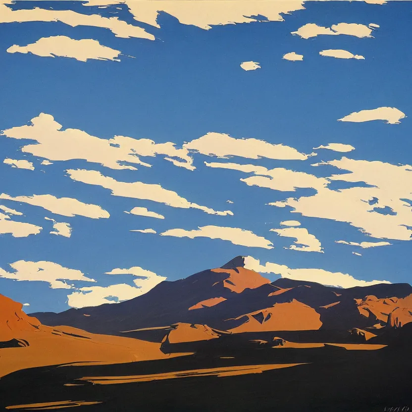Prompt: landscape and clouds by ed mell.