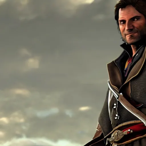 Image similar to arthur morgan as an old ezio auditore