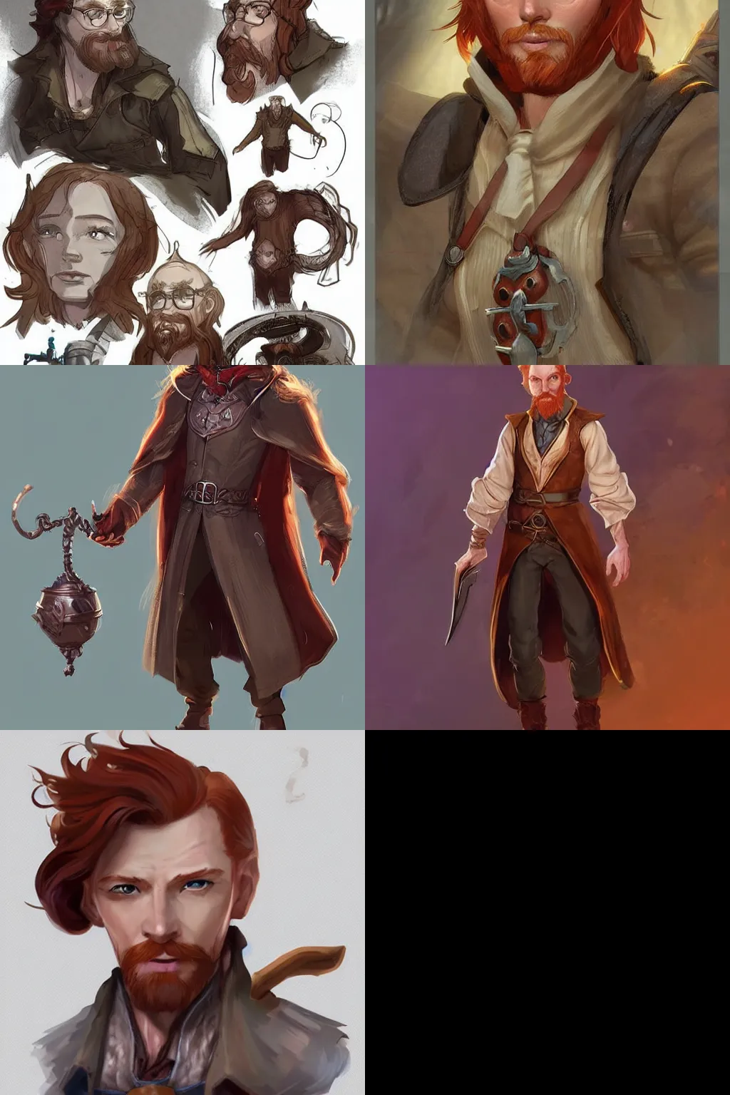 Prompt: redhead Ben Daniels, as a charming alchemist, fantasy concept art by terry wei, OWL Studio, Gunwoo Kim and J.Dickenson, trending on Artstation, Pinterest