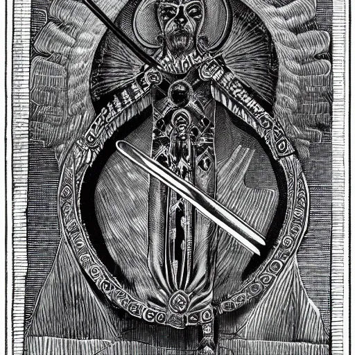 Prompt: Sacred sword of the Gloam-Eyed Queen who controlled the Godskin Apostles before her defeat at the hands of Maliketh. The black flames wielded by the apostles are channeled from this sword