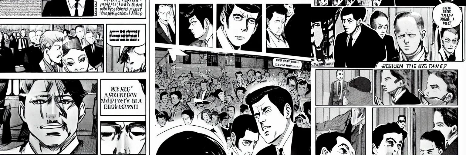 Prompt: the jfk assassination in a manga