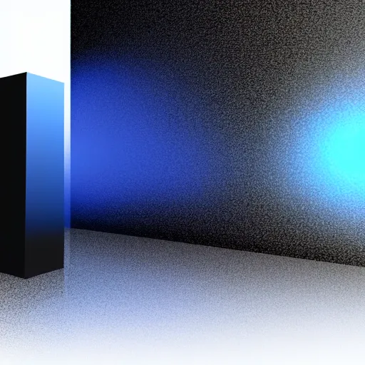 Image similar to floating shiny black monolith, floating in a blue particles void, 4k detailed