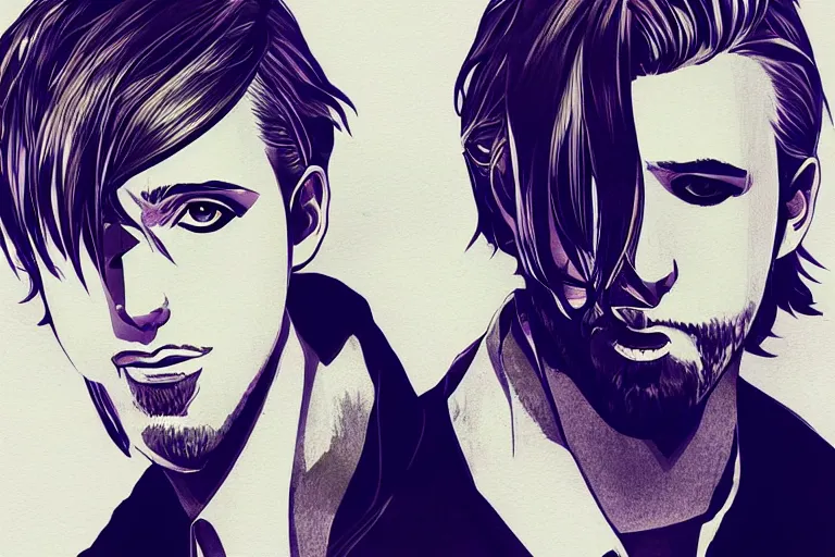 Image similar to ryan gosling illustration by shigenori soejima