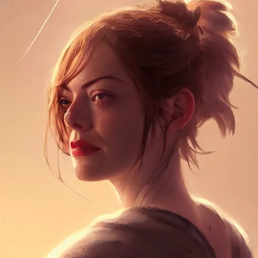 Prompt: a highly detailed epic cinematic concept art CG render digital painting artwork: Emma Stone. By Greg Rutkowski, Ilya Kuvshinov, WLOP, Stanley Artgerm Lau, Ruan Jia and Fenghua Zhong, trending on ArtStation, subtle muted cinematic colors, made in Maya, Blender and Photoshop, octane render, excellent composition, cinematic atmosphere, dynamic dramatic cinematic lighting, precise correct anatomy, aesthetic, very inspirational, arthouse