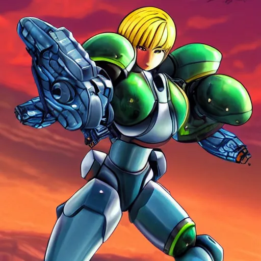 Image similar to samus aran in a mecha