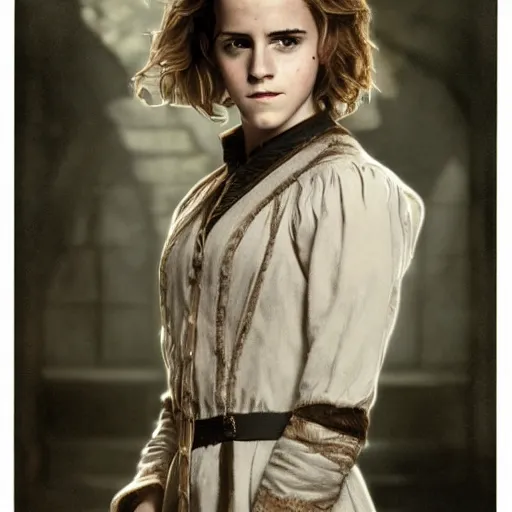Prompt: photograph. emma watson as hermione granger ( 1 9 0 2 ). extremely detailed. 4 k.