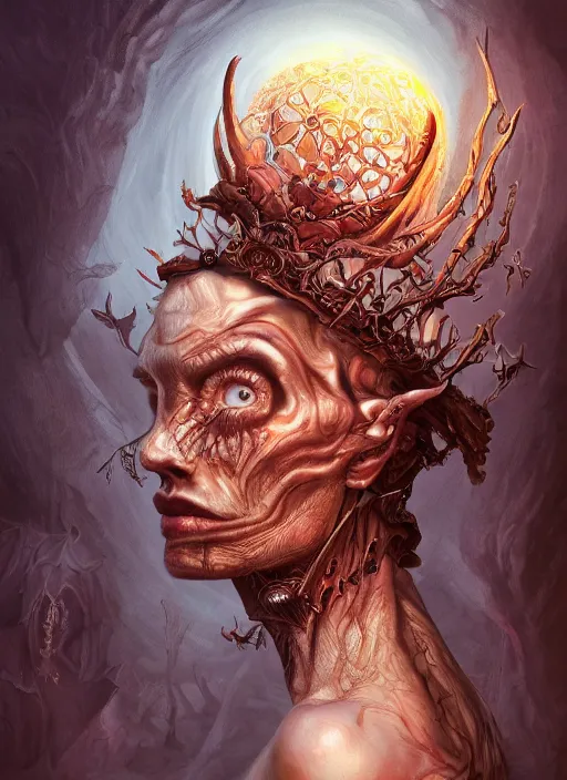 Image similar to fineart side portrait illustration of the necromancer, hyper detailed, fantasy surrealism, crisp