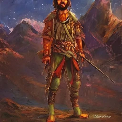 Image similar to A nomad in a fantasy world