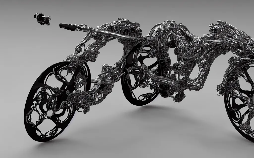 Image similar to futuristic bike design powered by magnetic and gravitational forces by mercedes - benz, wide shot, front camera view, ultra realistic, concept art, intricate details, eerie, highly detailed, photorealistic, 8 k, unreal engine