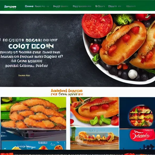 Prompt: realistic frozen food shop eccomerce homepage