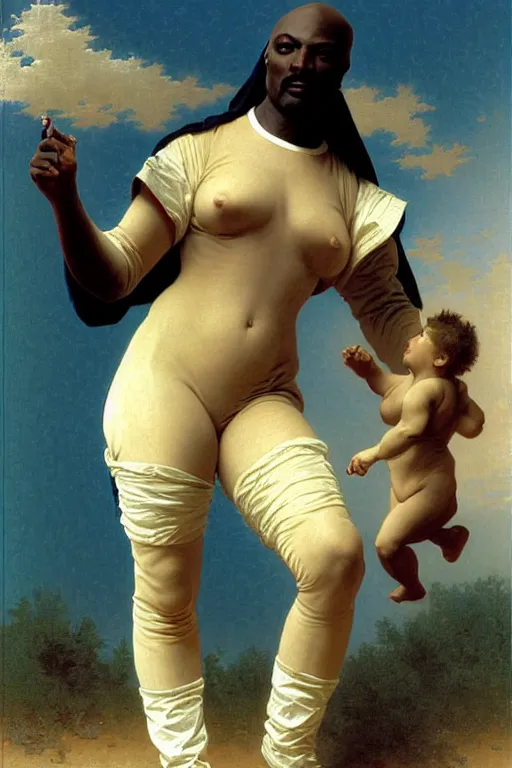 Image similar to portrait of lexington steele in astronaut shirt, by bouguereau