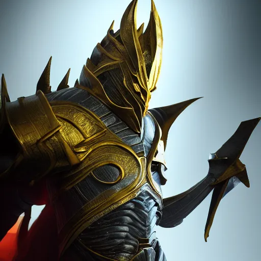 Prompt: ornstein from dark souls, octane render, unreal engine, volumetric lightning, quality, intricate design, detailed, 8 k