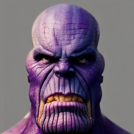 Image similar to thanos's face on an apple, hyperdetailed, artstation, cgsociety, 8 k