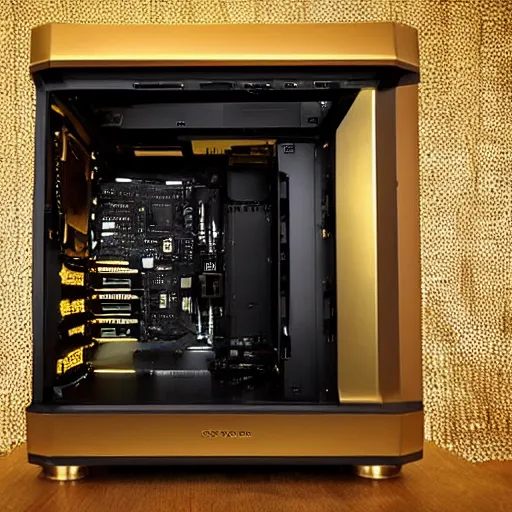 Image similar to a beautiful photo of a golden pc