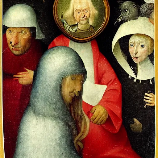 Image similar to a painting of donald trump, in the style of hieronymus bosch.
