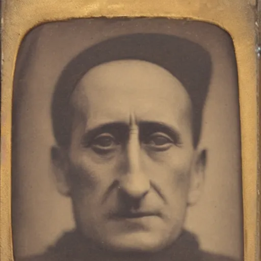 Prompt: Tintype photograph of a work of art by Marcel Duchamp displayed in an ethnographic museum, archive material, anthropology, 1920s studio lighting.