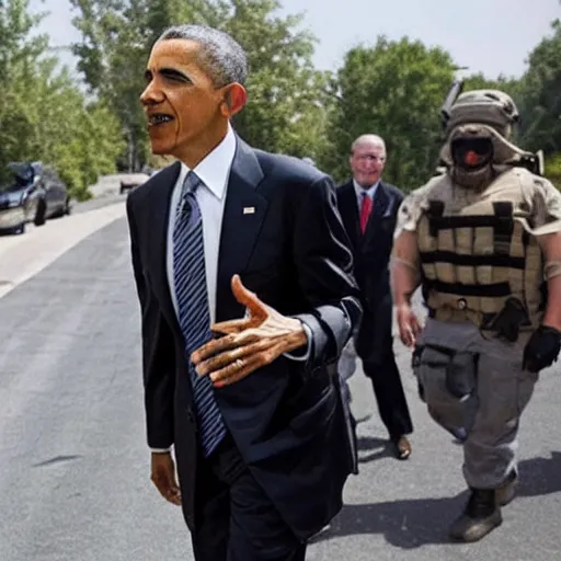 Prompt: imagine obama as a isis guy