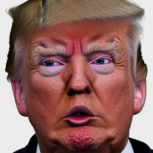 Image similar to mugshot of donald trump on crack