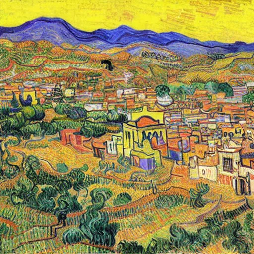 Prompt: guanajuato mexico drawn by vincent van gogh - n 4