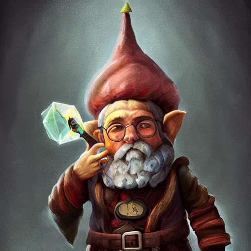 Image similar to portrait of a beautiful gnome alchemist with a bong, D&D, sharp focus, realistic, cinematic lighting, fantasy digital painting